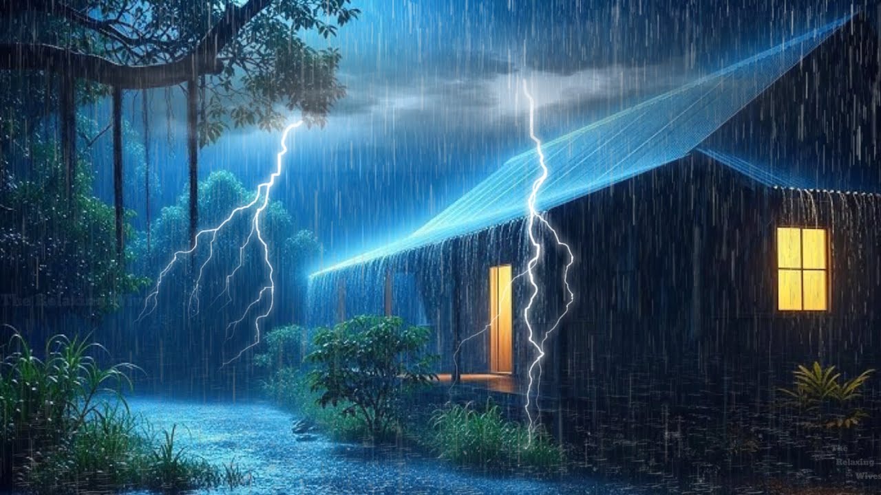 ASMR | Heavy Rain 🌧️ 99% Instantly Deep Sleep With Thunderstorm ⛈️ Rain for sleep 😴