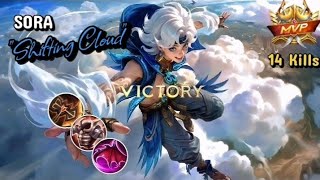Sora Gameplay | Rank | EXP Laner | Shifting Cloud (Basic Skin) | MVP #mlbb #moonton #sora #mvp  screenshot 2
