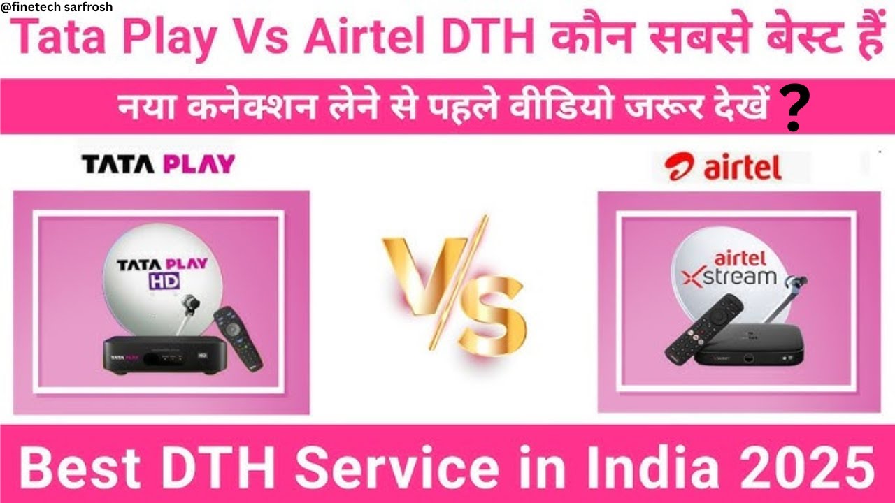 Tata Play Vs Airtel DTH Recharge Plan Comparison | Airtel DTH Vs Tata Play Package Price Review...