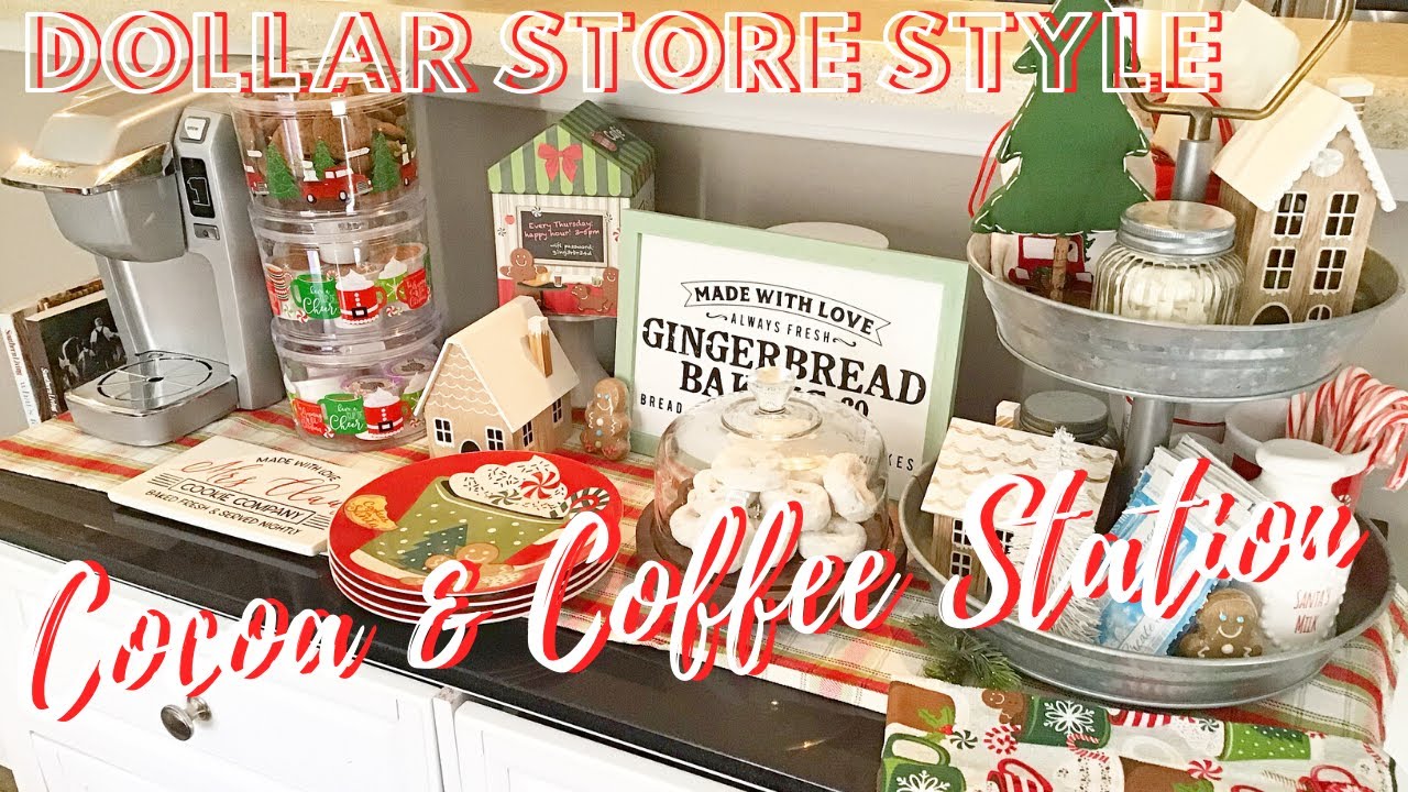 DOLLAR STORE STYLE Christmas Coffee & Cocoa STATION GINGERBREAD THEME