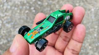 Hot Wheels © 1982 GREEN VIKING Vintage Dragster Enforcer w/Guns Assault  Mattel Inc Thailand 🇹🇭