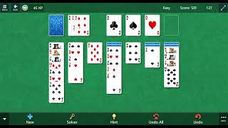 Microsoft Solitaire, Single Card Draw, Easy, Fireworks Ending