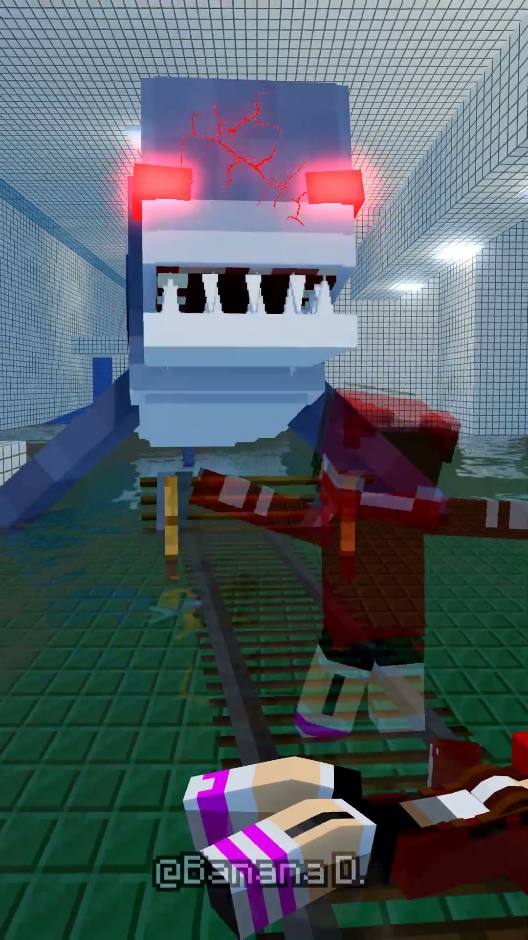 JJ Sister vs Spiderman OHIO Monster Shark in BACKROOM LEVEL Water Park Room