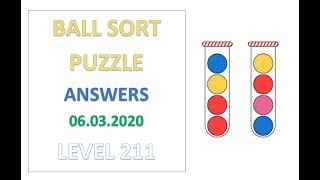 Ball Sort Puzzle Answers Level 211 Solutions Walkthrough
