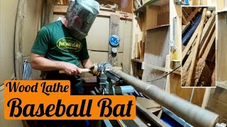 Carving a Baseball Bat on the Wood Lathe