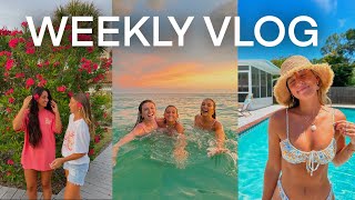 weekly vlog: sunset swims \& hosting friends