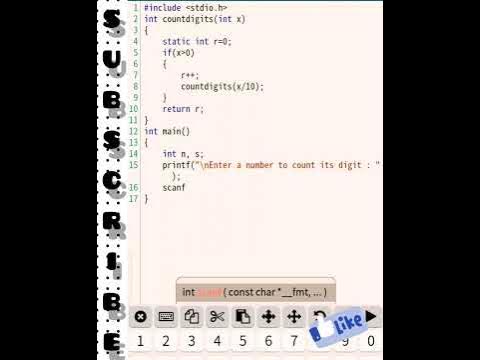 Count Digits of a Number | using Recursion | in C program | #shorts # ...