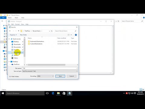 How to enable Recent Items in Windows 10 Save As & Open dialog boxes hqdefault