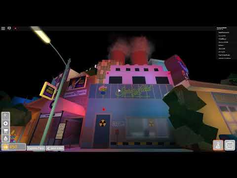 The Simpsons Nighttime Lighting With Sound Effects At - the simpsons at universal studios roblox springfield usa
