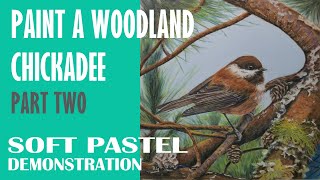 Paint a Woodland Chickadee - PART TWO - Step by Step Time-lapse - Wildlife Birds in Soft Pastel