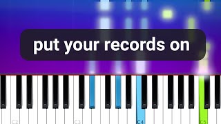 Download Lagu Put Your Records On - Corinne Bailey Rae, Ritt Momney (Piano Tutorial) MP3