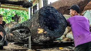 London Sawmill Worker’s Close Call – Trembesi Log Nearly Caused a Fatal Accident