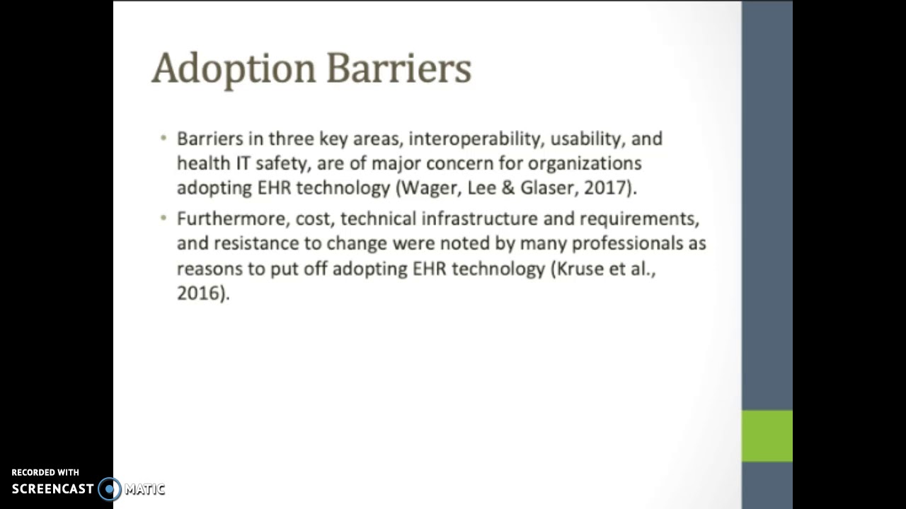 Barriers to EHR Adoption by Francesca Ricciuti