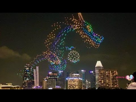 Dragon Drone Show Lights Up at Marina Bay Sands Singapore