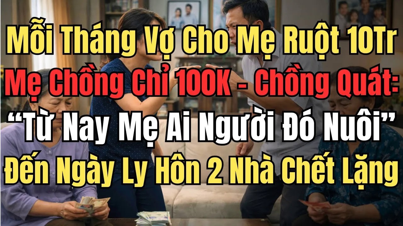 Vợ Cho Mẹ Ruột 10 Triệu, Mẹ Chồng 100 Ngàn – Chồng Quát – Hai Bên Gia Đình Đều Chết Lặng