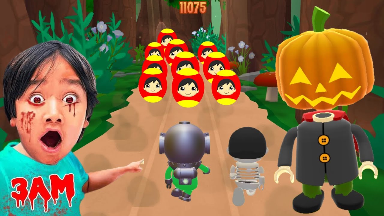 Tag with Ryan Halloween EGG SURPRISE - Dark Water Ryan 🆚 Skele-Ryan ...