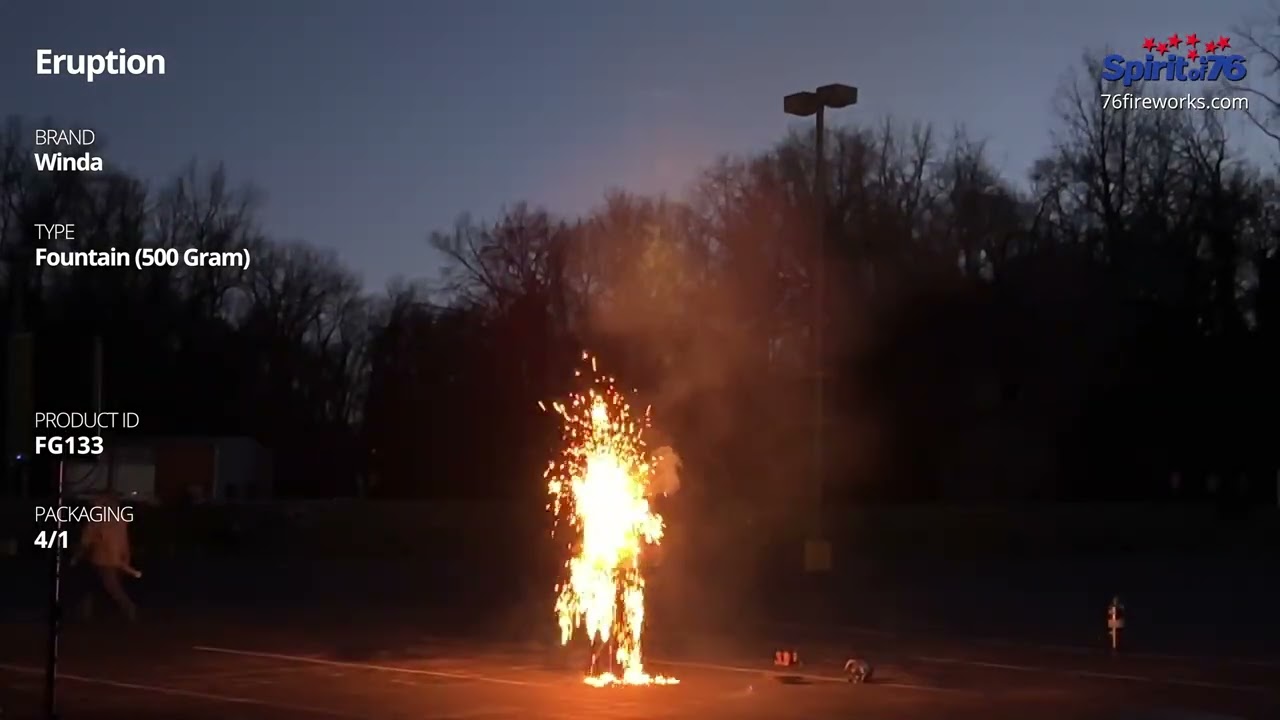 Eruption - Quiet 500G Fountain - Winda Fireworks