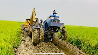 Eicher Tractor Stuck in Mud | Eicher Tractor Fully loaded Working in Mud | Tractor Video