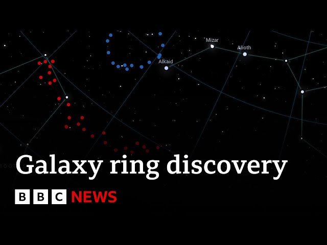 Galaxy ring discovery challenges thinking on universe | BBC News class=