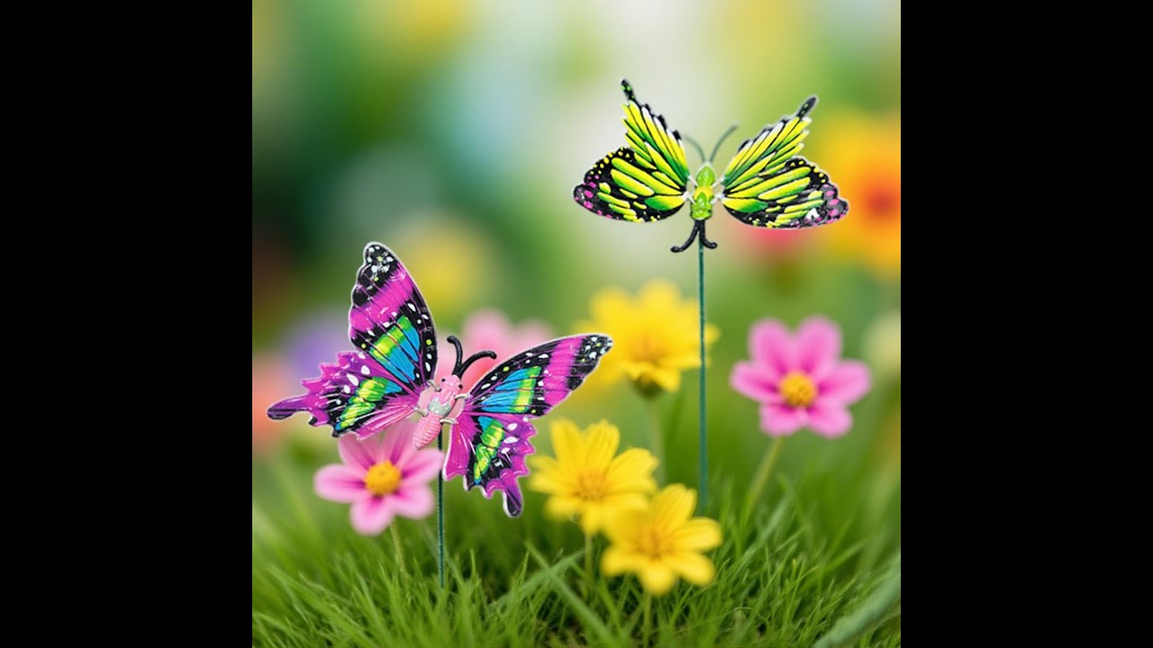 Colorful Butterfly Garden Stakes - Bring Your Garden to Life with Quivering Wings!