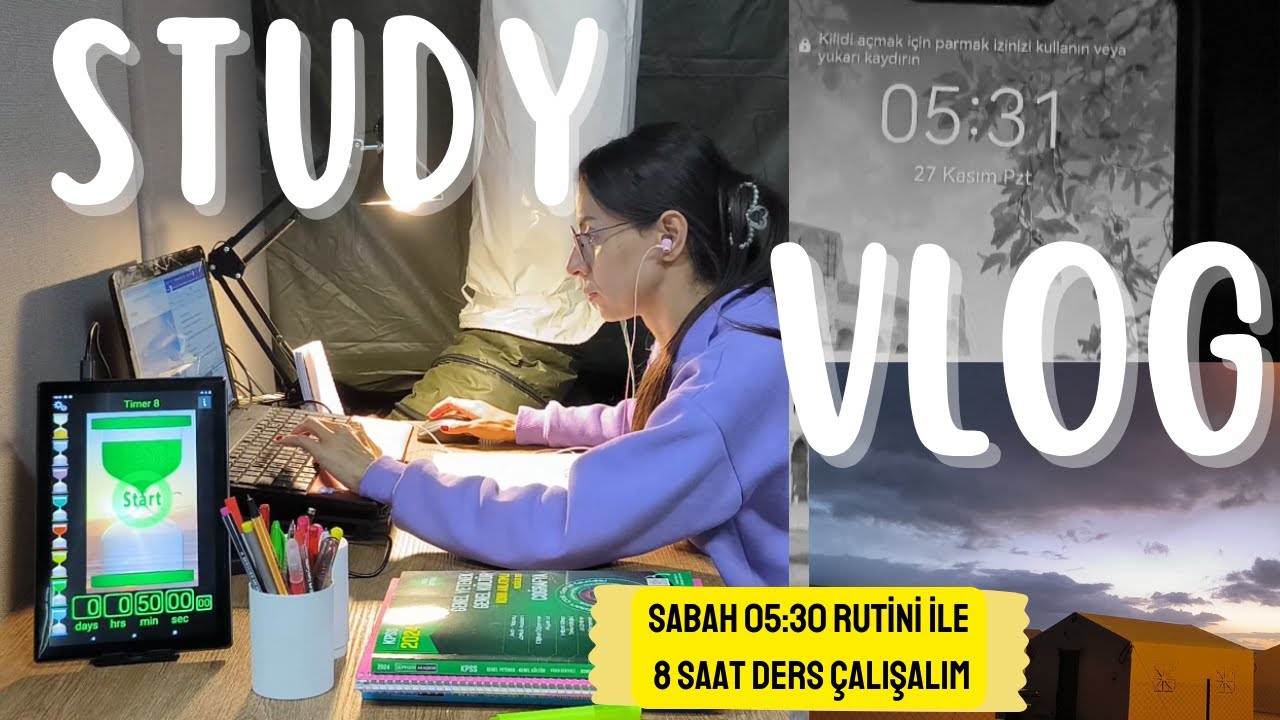 Учебный видеоблог - Учись вместе со мной - Утренний распорядок - Мы просыпаемся в 05:30 и учимся