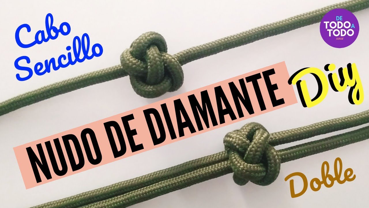 👉Nudo DIAMANTE. Diamont Knot. Tutorial para punta doble y sencilla. Paso a paso [Míralo]. Paracord.