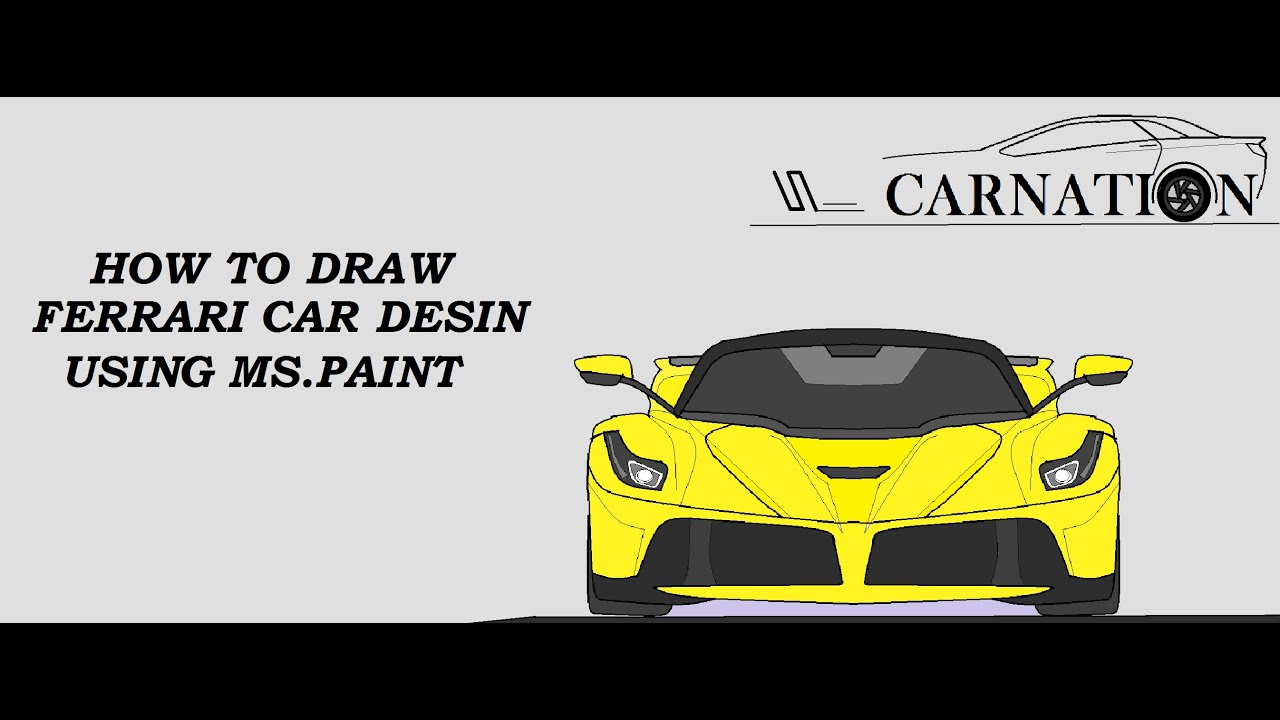 How To Draw Ferrari Car design using ms paint program in computer..