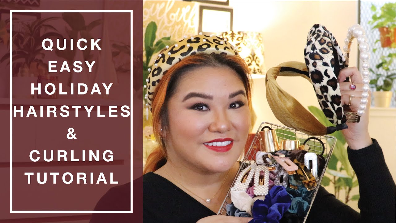 Quick Easy Holiday Hairstyles & Curling Tutorial 2019