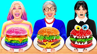 Wednesday vs. Grandma's Cooking Challenge | Easy Secret Hacks and Gadgets by TeenTeam Challenge