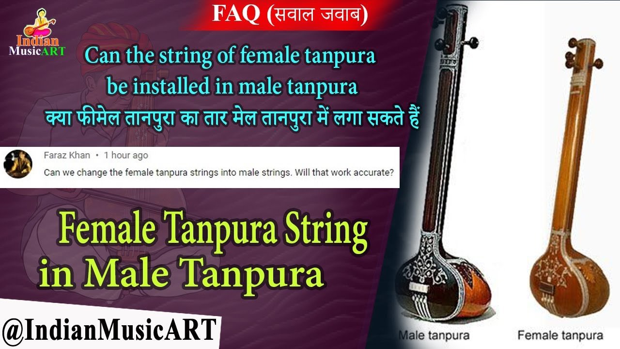 String of female tanpura be installed in male फीमेल तानपुरा का तार मेल में लगाना | Indian Music ART