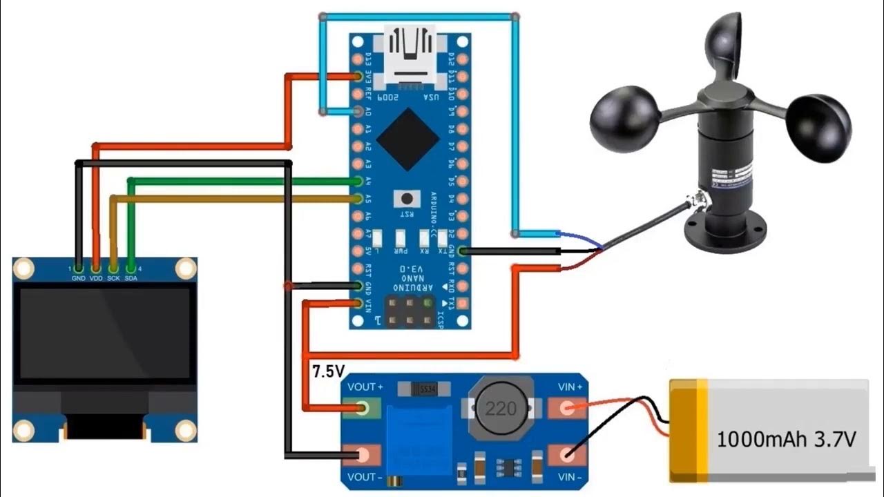 Arduino wind speed sensor - YouTube