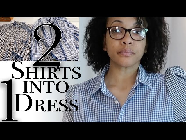 create a dress shirt DIY Pleated Waist Dress From a Thrifted Mens Shirt!