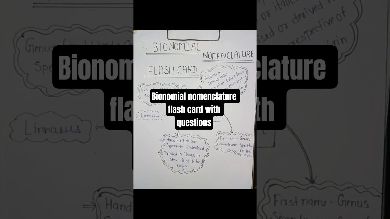 Binomial Nomenclature Flash Card With Questions
