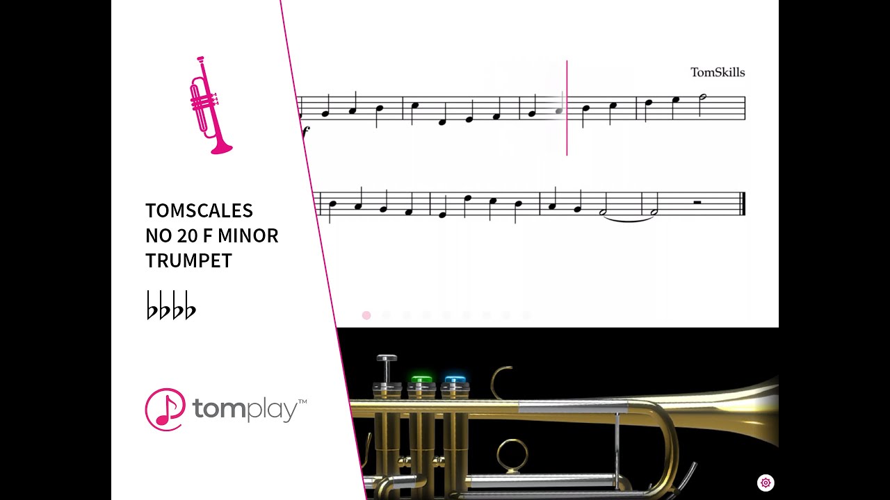 F Minor Trumpet Scale (Sheet Music and Backing Track) 🎷 - YouTube
