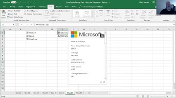 Excel Geography & Stocks feature and crosstab data converstion by Chris Menard