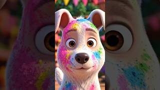 🐶🌈 “शेरू की पहली होली | रंगों में छुपा प्यार ❤️”#holi#holifestival#dogstory#cutedog#animalstory