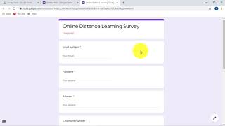 Online Distance Learning Survey with Go To Next Section on Google Forms