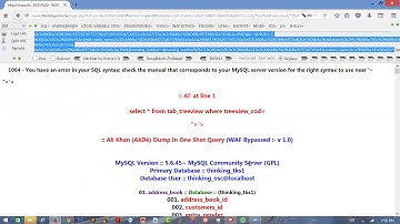 1064 - You have an error in your SQL syntax;  fix by #Hacker_Crowd #hacker_crowd #sql #sql_injection