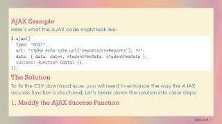 Solving the CSV File Not Downloading Issue in CodeIgniter with AJAX