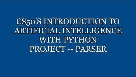 CS50 AI 2020 - PARSER