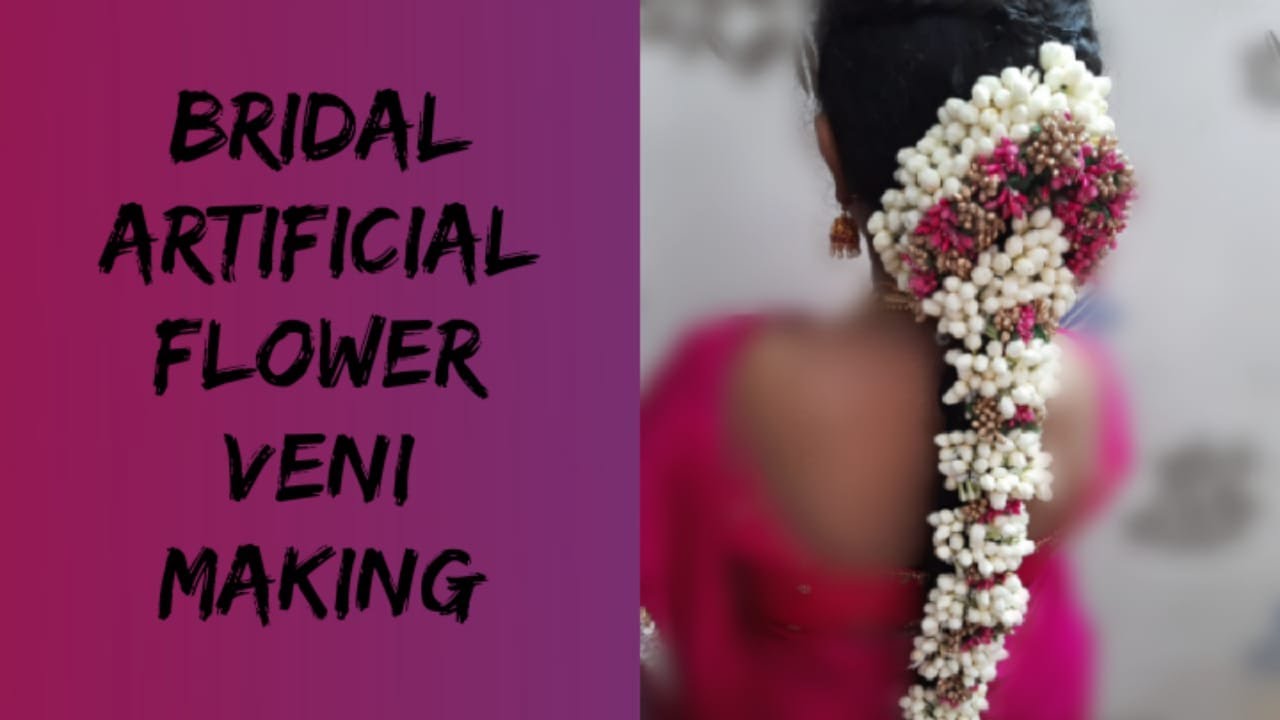 DIY bridal flower making Artificial flower Veni making at home