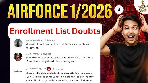 Enrollment list Doubts 03 Airforce 1 2026  | Rally & medical assistant | defenceverse 