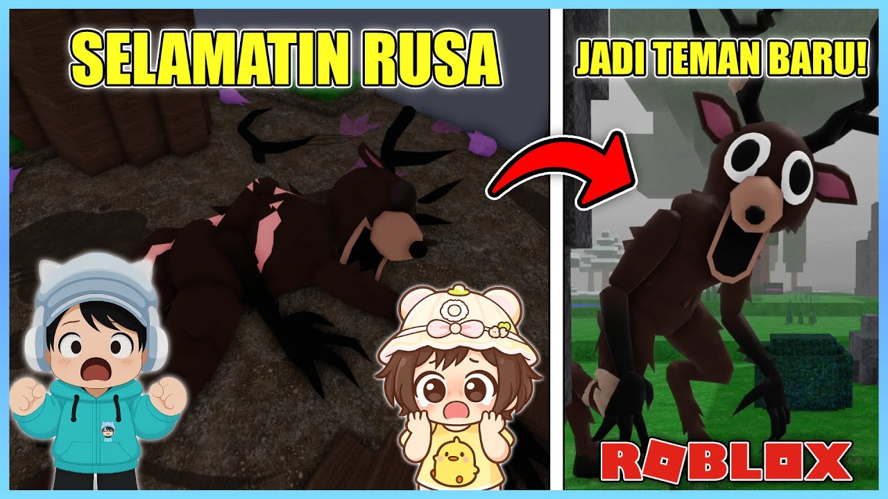 ANGGA & HARUMI SELAMATIN RUSA DAN JADI TEMAN BARU DI ROBLOX 99 NIGHTS IN THE FOREST!!