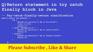 Return statement in try catch finally block in Java