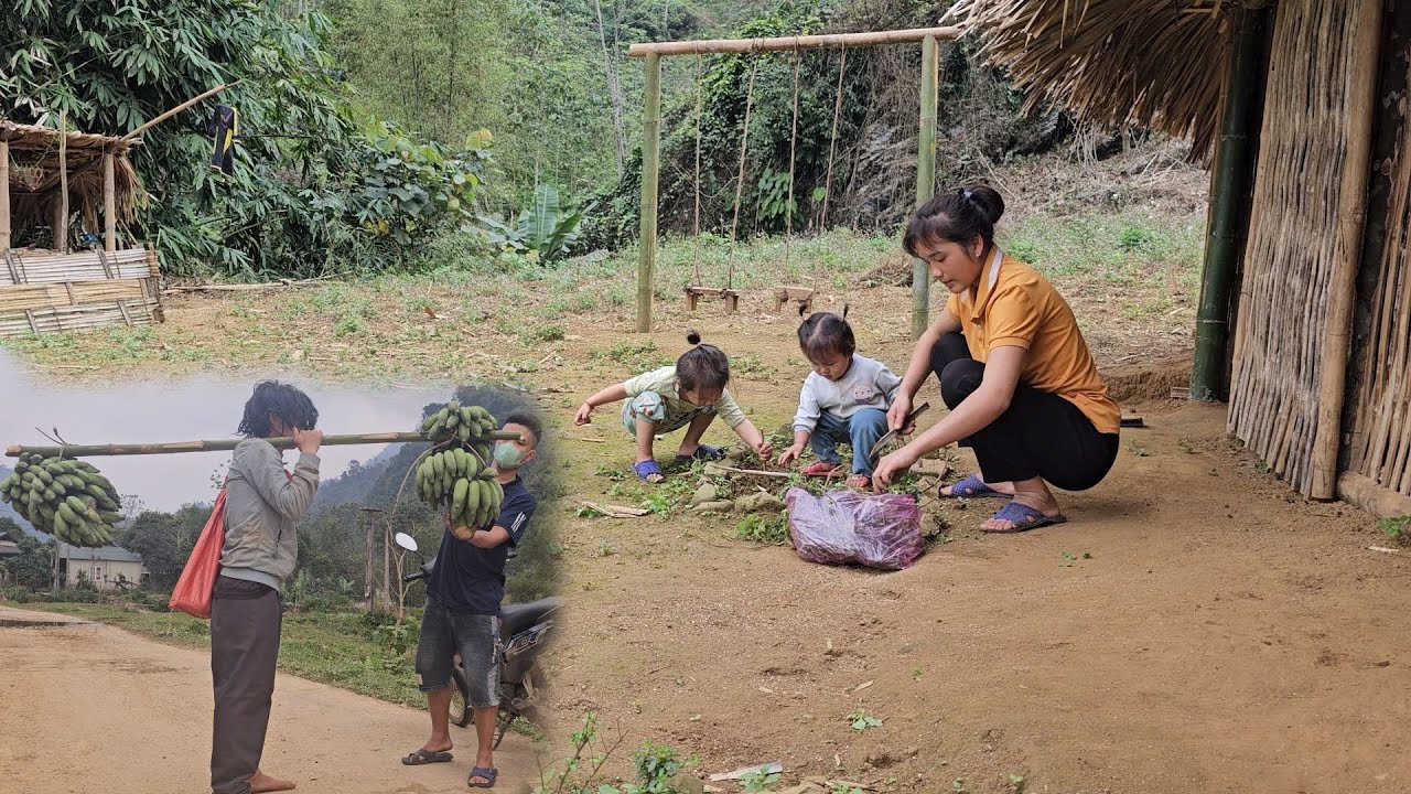 The girl's father went to get bananas to sell for money, and brought the money back to the girl