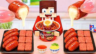 SUPER CHEESY Mini Noodles & Grilled Spam | BEST EVER Crispy Mini Snack Party!