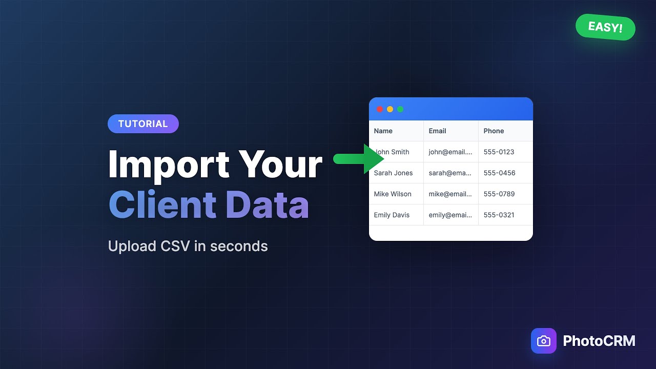 Easily Import Clients & Projects to PhotoCRM