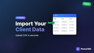 Easily Import Clients & Projects to PhotoCRM