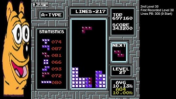 NES Tetris - Level 30, 241 Lines (19 Start)