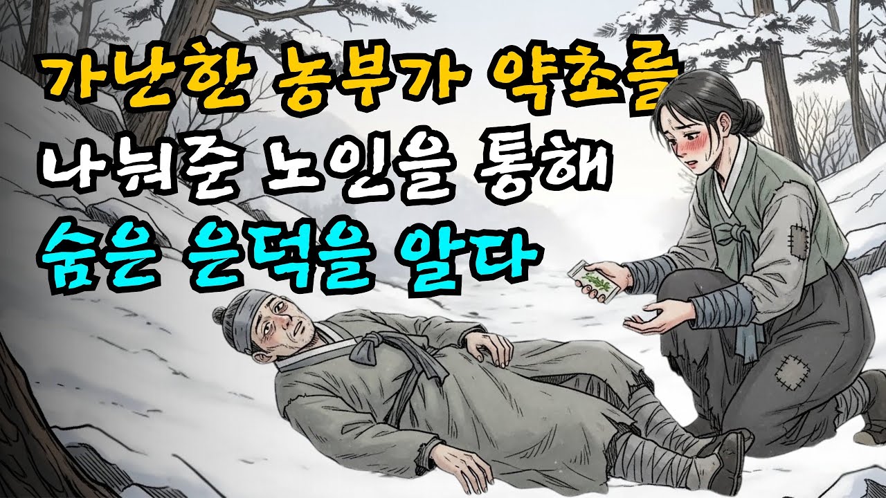 가난한 농부가 약초를 나눠준 노인을 통해 숨은 은덕을 알다  | 야담 | 민담 | 설화 | 고전 | 옛날이야기 |야사